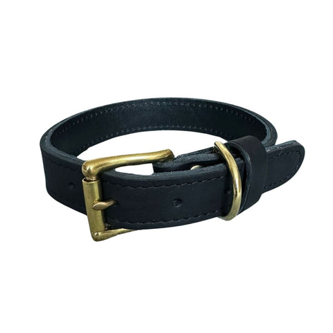 Black Leather Collar 3cm Wide