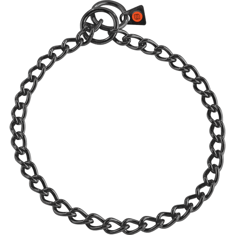 Herm Sprenger Choke Chain Stainless Steel Black 3mm Short Link