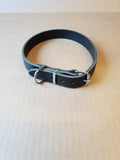 Black Leather Puppy Dog Collar 2cm Wide