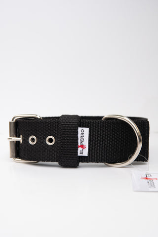 El Perro 5cm Wide Black Dog Collars