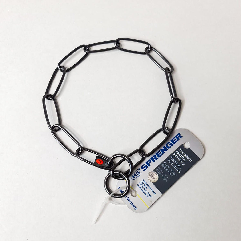 Herm Sprenger Fur Saver Long Link Chain 3mm Stainless Steel Black – K9 ...